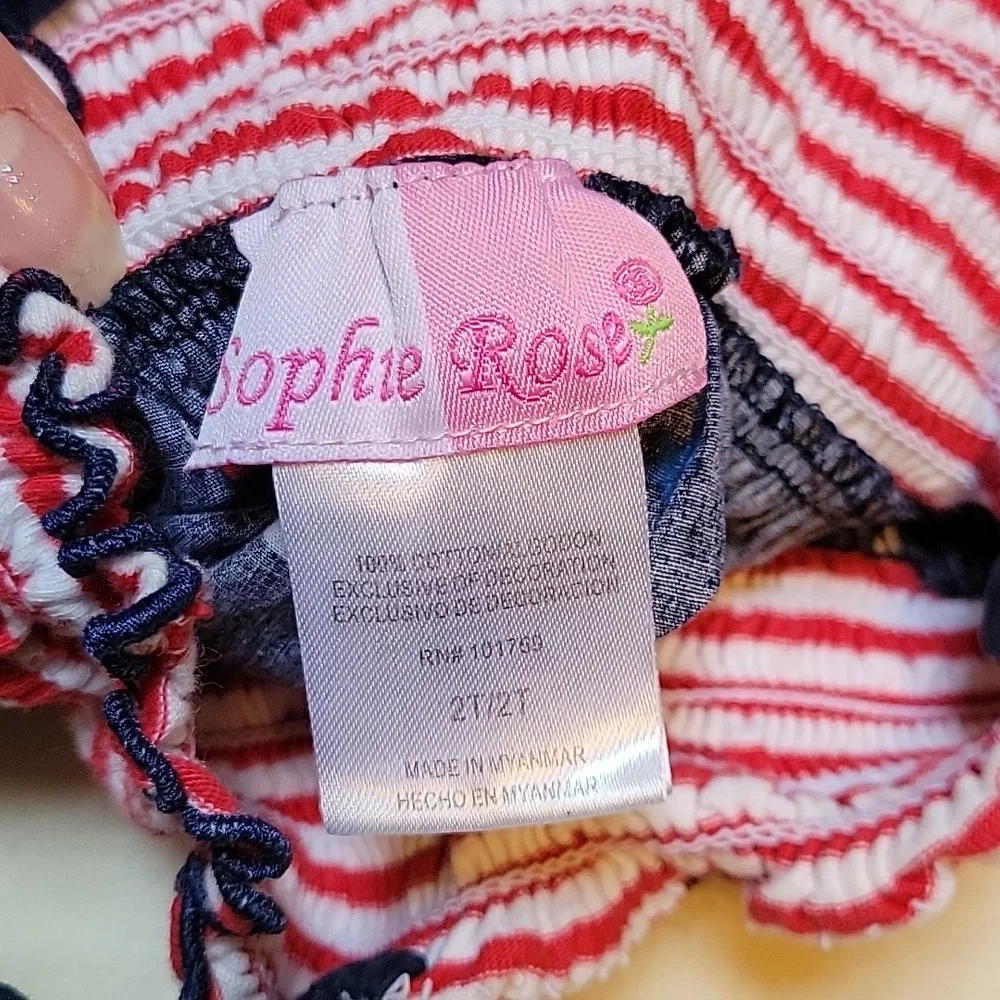 2T 4th of July Red White Blue Dress Patriotic Seersucker Top - Picture 6 of 6